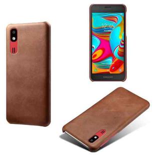 Calf Texture  PC + PU Phone Case For Samsung Galaxy A2 Core(Brown)