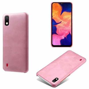Calf Texture  PC + PU Phone Case For Samsung Galaxy A10(Pink)