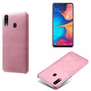 Calf Texture  PC + PU Phone Case For Samsung Galaxy A20e(Pink)