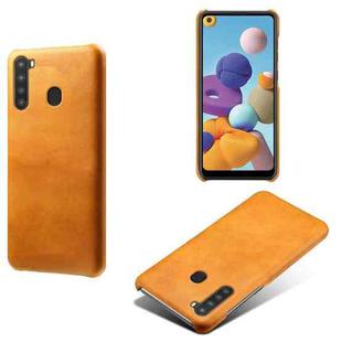 Calf Texture  PC + PU Phone Case For Samsung Galaxy A21(Orange)