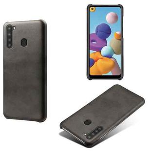 Calf Texture  PC + PU Phone Case For Samsung Galaxy A21(Black)