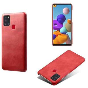 Calf Texture  PC + PU Phone Case For Samsung Galaxy A21S(Red)