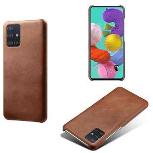 Calf Texture  PC + PU Phone Case For Samsung Galaxy A51 4G(Brown)