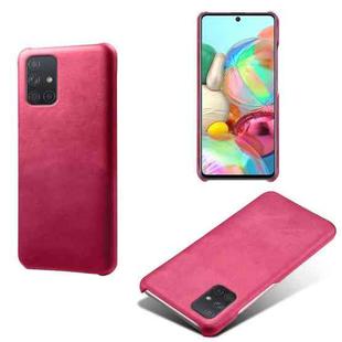 Calf Texture  PC + PU Phone Case For Samsung Galaxy A71 4G(Rose Red)