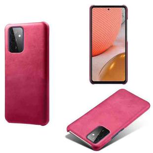 Calf Texture  PC + PU Phone Case For Samsung Galaxy A72 5G(Rose Red)