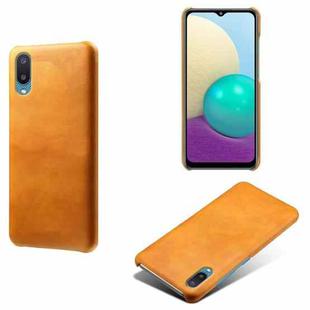 For Samsung Galaxy M02 / A02 Calf Texture  PC + PU Phone Case(Orange)
