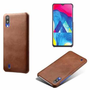 For Samsung Galaxy M10 Calf Texture  PC + PU Phone Case(Brown)