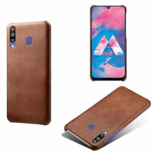 For Samsung Galaxy M30 Calf Texture  PC + PU Phone Case(Brown)