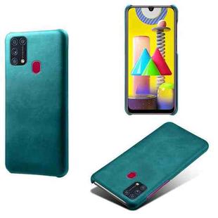 For Samsung Galaxy M31(With Fingerprint) Calf Texture  PC + PU Phone Case(Green)