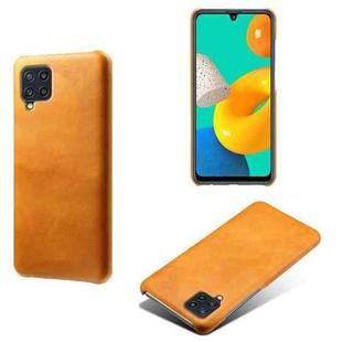 For Samsung Galaxy M32 Calf Texture  PC + PU Phone Case(Orange)