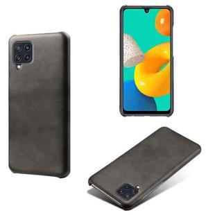 For Samsung Galaxy M32 Calf Texture  PC + PU Phone Case(Black)