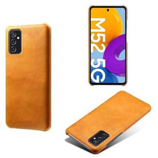 For Samsung Galaxy M52 5G Calf Texture  PC + PU Phone Case(Orange)