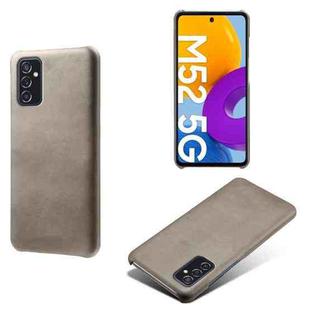For Samsung Galaxy M52 5G Calf Texture  PC + PU Phone Case(Grey)