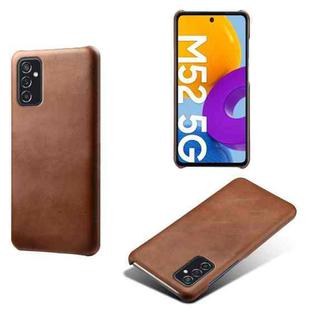 For Samsung Galaxy M52 5G Calf Texture  PC + PU Phone Case(Brown)