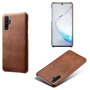 For Samsung Galaxy Note10+ Calf Texture  PC + PU Phone Case(Brown)