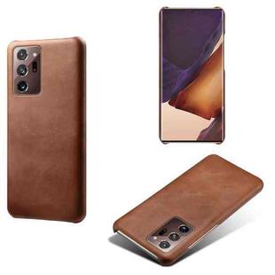 For Samsung Galaxy Note20 Ultra Calf Texture  PC + PU Phone Case(Brown)