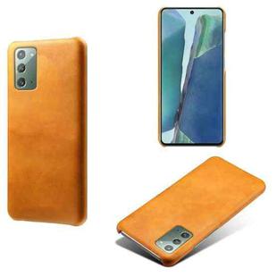For Samsung Galaxy Note20 Calf Texture  PC + PU Phone Case(Orange)