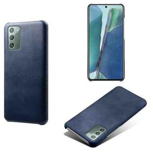 For Samsung Galaxy Note20 Calf Texture  PC + PU Phone Case(Blue)