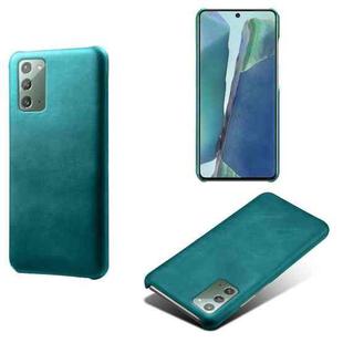 For Samsung Galaxy Note20 Calf Texture  PC + PU Phone Case(Green)