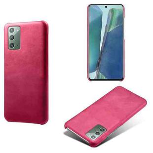 For Samsung Galaxy Note20 Calf Texture  PC + PU Phone Case(Rose Red)