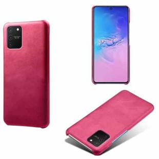 For Samsung Galaxy S10 Lite Calf Texture  PC + PU Phone Case(Rose Red)