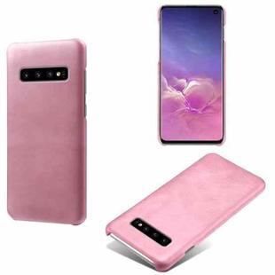 For Samsung Galaxy S10 Calf Texture  PC + PU Phone Case(Pink)