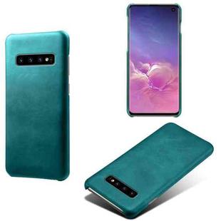 For Samsung Galaxy S10 Calf Texture  PC + PU Phone Case(Green)