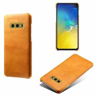 For Samsung Galaxy S10e Calf Texture  PC + PU Phone Case(Orange)