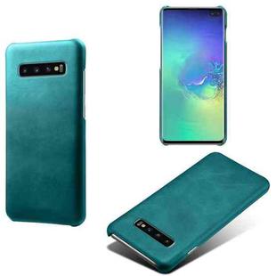 For Samsung Galaxy S10+ Calf Texture  PC + PU Phone Case(Green)