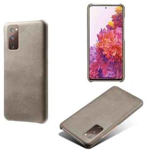 For Samsung Galaxy S20 FE Calf Texture  PC + PU Phone Case(Grey)