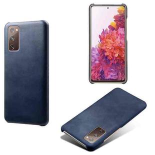 For Samsung Galaxy S20 FE Calf Texture  PC + PU Phone Case(Blue)