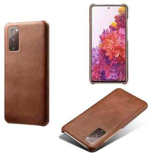For Samsung Galaxy S20 FE Calf Texture  PC + PU Phone Case(Brown)