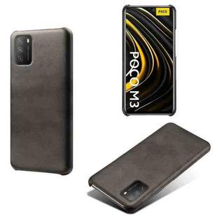 For Xiaomi Poco M3 Calf Texture PC + PU Phone Case(Black)