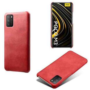 For Xiaomi Poco M3 Calf Texture PC + PU Phone Case(Red)