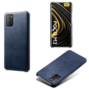 For Xiaomi Poco M3 Calf Texture PC + PU Phone Case(Blue)