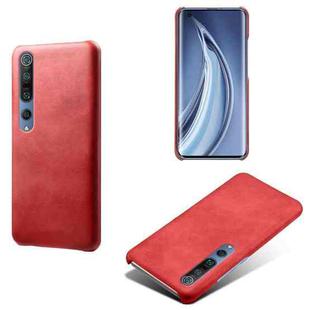 For Xiaomi Mi 10 5G /  Mi 10 Pro 5G Calf Texture PC + PU Phone Case(Red)