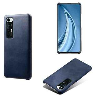 For Xiaomi Mi 10S Calf Texture PC + PU Phone Case(Blue)