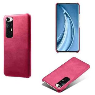 For Xiaomi Mi 10S Calf Texture PC + PU Phone Case(Rose Red)