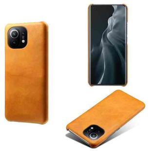 For Xiaomi Mi 11 Calf Texture PC + PU Phone Case(Orange)