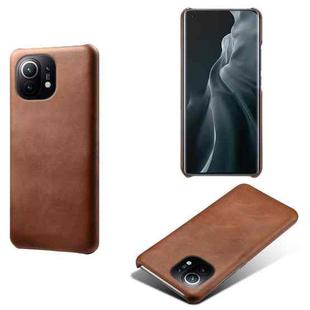 For Xiaomi Mi 11 Calf Texture PC + PU Phone Case(Brown)