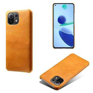 For Xiaomi Mi 11 Lite 5G Calf Texture PC + PU Phone Case(Orange)