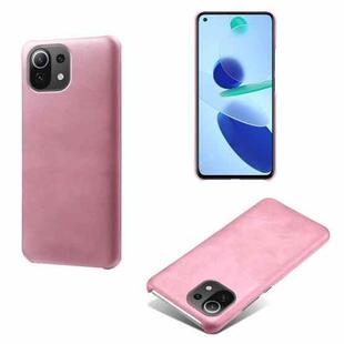 For Xiaomi Mi 11 Lite 5G Calf Texture PC + PU Phone Case(Pink)