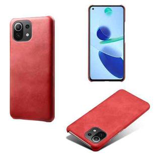 For Xiaomi Mi 11 Lite 5G Calf Texture PC + PU Phone Case(Red)