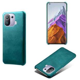 For Xiaomi Mi 11 Pro Calf Texture PC + PU Phone Case(Green)