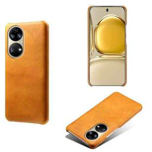 For Huawei P50 Calf Texture PC + PU Phone Case(Orange)