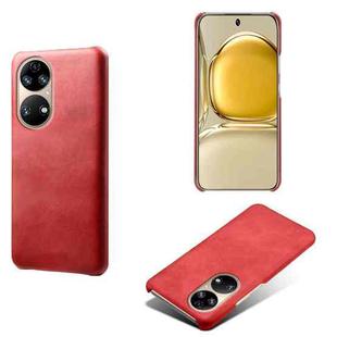 For Huawei P50 Calf Texture PC + PU Phone Case(Red)