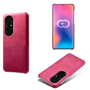 For Huawei P50 Pro+ Calf Texture PC + PU Phone Case(Rose Red)