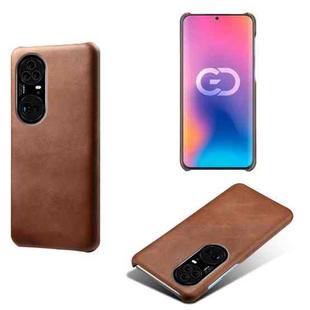 For Huawei P50 Pro+ Calf Texture PC + PU Phone Case(Brown)