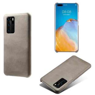 For Huawei P40 Calf Texture PC + PU Phone Case(Grey)