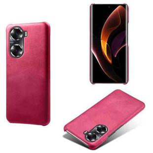For Honor 60 Calf Texture PC + PU Phone Case(Rose Red)
